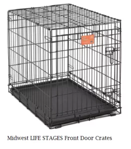 Empty blak metal crate with black tray on the bottom