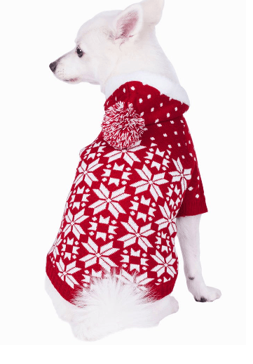 EXPAWLORER Christmas Dog Jumper Sweater with Bell Snowflake Pattern Winter Clothes Soft Knit Black Small/Medium