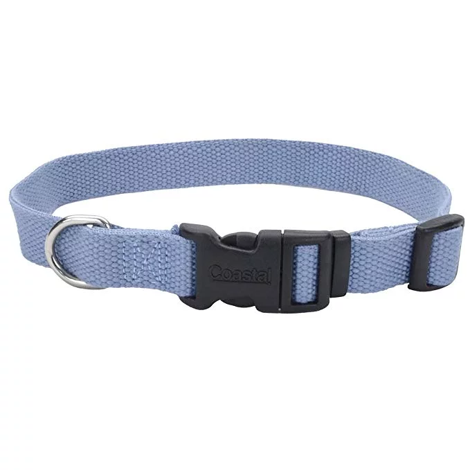 New Earth® Soy Adjustable Dog Collar in light blue