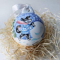 Dog Christmas Ornaments:  For Dogs Lovers - Happyoodles.com -Whimsy Winter Ornament from Natvasclay.