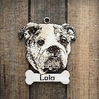 Dog Christmas Ornaments:  For Dogs Lovers - Happyoodles.com - a laser etched wooden ornament by Adore Your Door