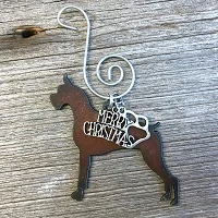 Dog Christmas Ornaments:  For Dogs Lovers - Happyoodles.com - Rustic metal dog ornaments