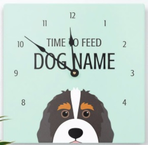Personalized Bernedoodle Wall Clock