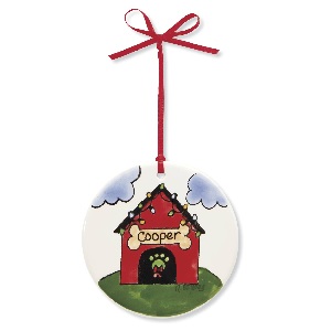 Dog Christmas Ornaments:  For Dogs Lovers - Happyoodles.com -Hand-painted Personalized Dog House Ornament