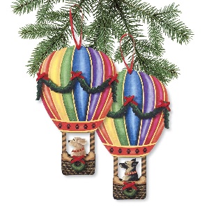 Dog Christmas Ornaments:  For Dogs Lovers - Happyoodles.com - 4. Hot Air Wooden Dog Breed Ornaments