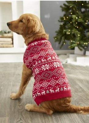 Pet Spirit NWT Mock Scarf Holiday Dog Sweater Red Green Christmas XS or S 