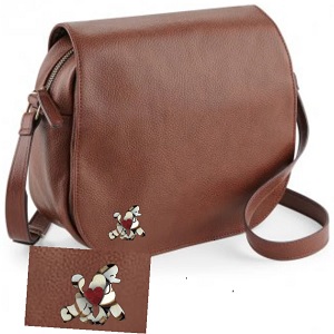 Poodle Gift - Brown handbag with poodle design 