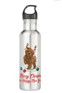 Best Labradoodle Gifts For 2021 - Happyoodes.com - Labradoodle Reindeer Water Bottle