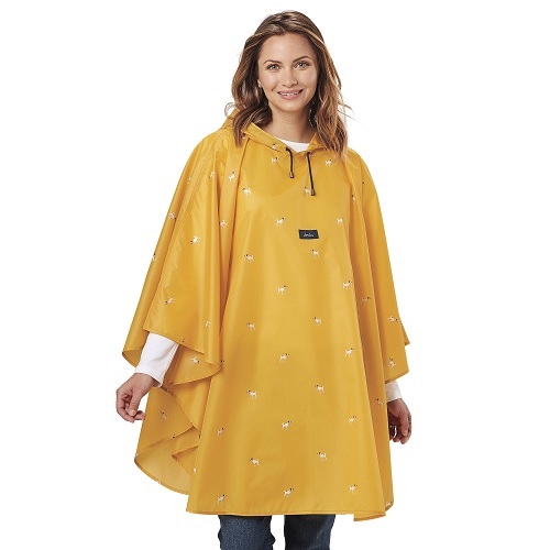 Gifts for Dog Walkers - Happyoodles.com - Joules Waterproof Poncho - Yellow with allover dog print