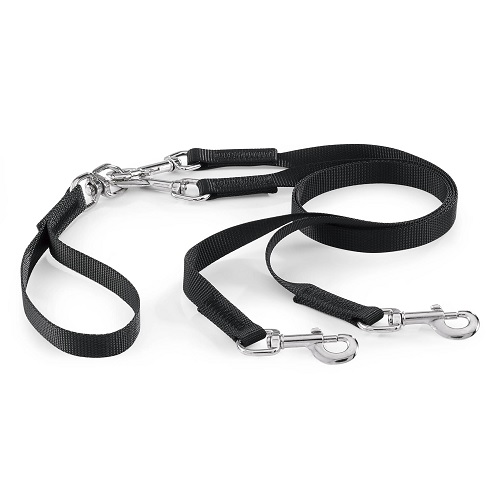 Dog walker gift - No Tangle Dual Leash in black