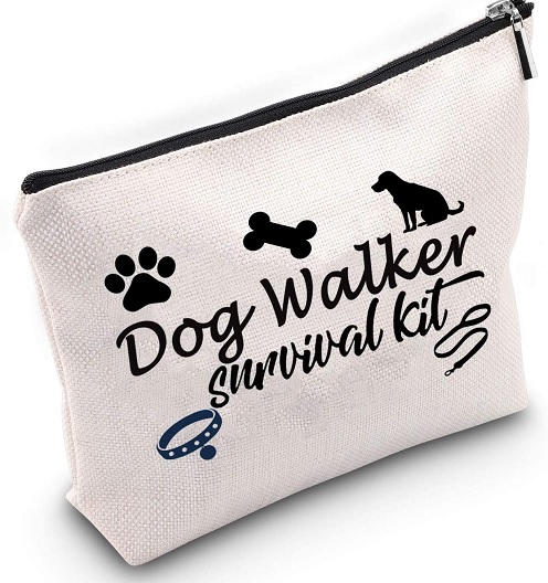Dog Walker survival kit Cosmetic Bag in natural with black print