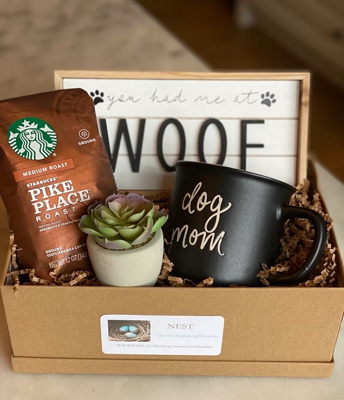 Coffee Lovers Dog Mom Gift Basket - Etsy,com 

