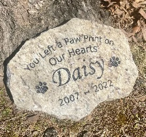 Steeping stone with memorial 