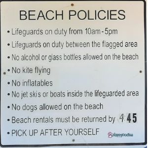 Picture of beach polices at life guarded beach. 