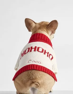 Dog sweater with hohoho on the back