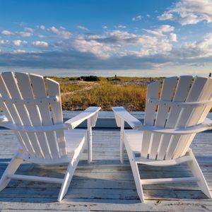 Dog Friendly Breweries in the Outer Cape Cod Region - Tow chairs overlooking seagrass