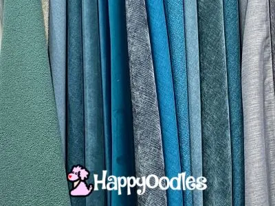 Pet Friendly Fabrics & Furniture For Everyday Living- blue fabrics lined up next to each other 