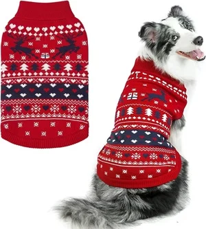 Trendy Christmas Sweaters for Dogs in 2023 - Classical red Christmas sweater