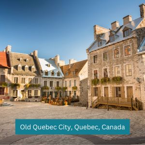 Dog-Friendly-Escapes- Old town square in Old Quebec City 