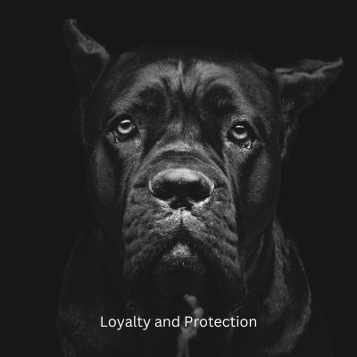Happyoodles.com - title: Loyalty and Protection; Black Cane Corso closeup