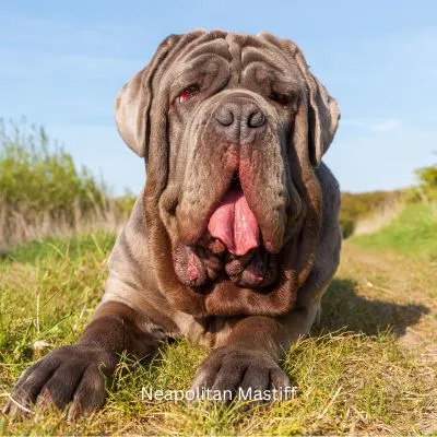 Neapolitan Mastiff laying in grass