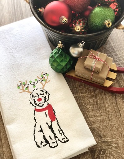Rein Doodle Holiday Kitchen Towel