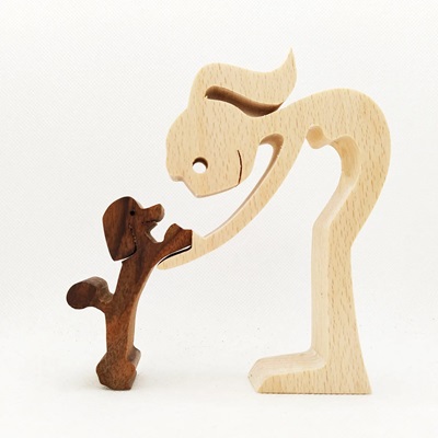 Wooden Pet and Human Art Piece by Woodensmart 