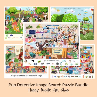Happyoodles.com - Pup Detective Image Search Puzzle Bundle